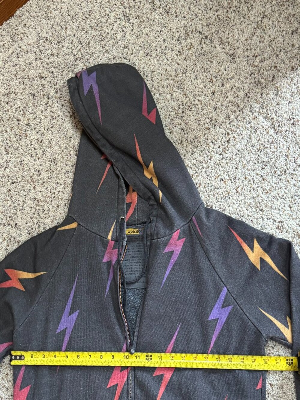 Aviator Nation Hoodie with Colorful Lightning Bolts Zip-up - Picture 6 of 8